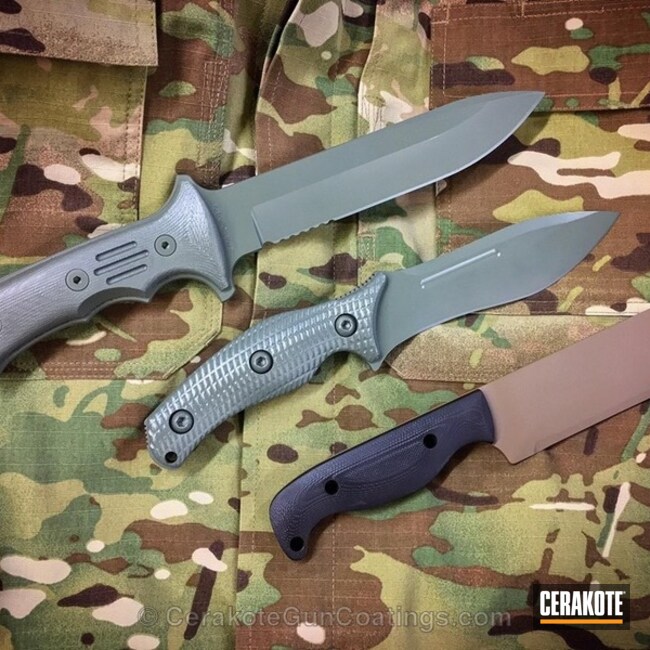 Cerakoted: Jungle E-140,MAGPUL® FLAT DARK EARTH H-267,Fixed-Blade Knife,Graphite Black H-146,More Than Guns,Jungle E-140G