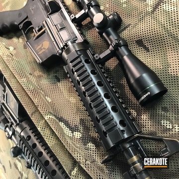 Cerakoted Dpms Panther Arms Rifle Done In H-148 Brunt Bronze And Hir-146 Gen Ii Graphite Black