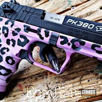 Cerakoted Walther Pk 380 Coated In Graphite Black, Stromtrooper White And Wild Purple