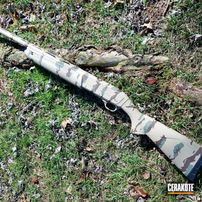 Cerakoted Winchester Shotgun Coated In A Custom Cerakote Camo Finish