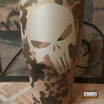 Cerakoted Punisher Themed Multicam Steel Mug