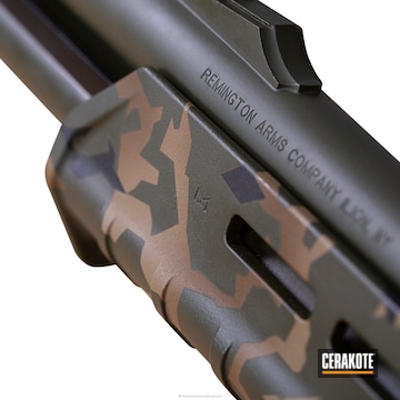 Cerakoted Remington 870 Shotgun Done In A Jungle Shatter Camo Pattern