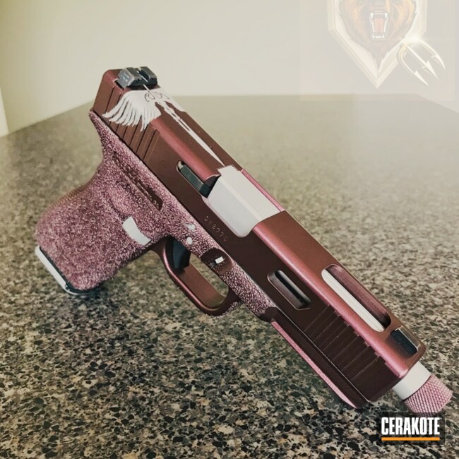 Cerakoted Competition Glock Done In Cerakote H-151 Satin Aluminum And H-300 High Gloss Armor Clear