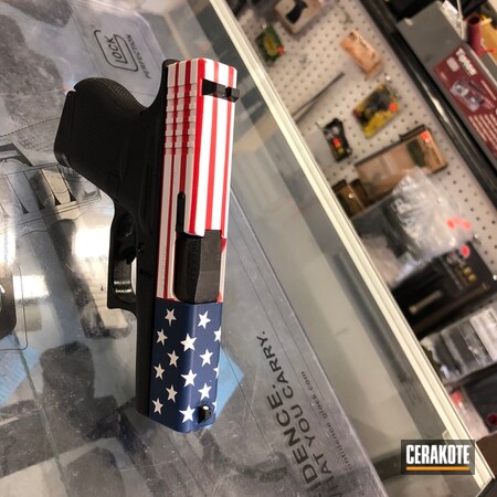 Powder Coating: KEL-TEC® NAVY BLUE H-127,Glock,Snow White H-136,Pistol,USMC Red H-167,American Flag