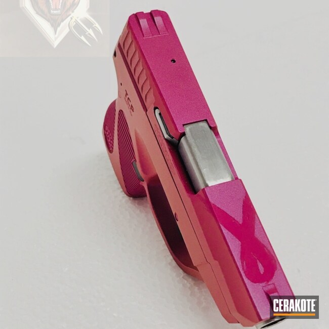 Cerakoted Glock Handgun Finished In A Breast Cancer Awareness Ribbon