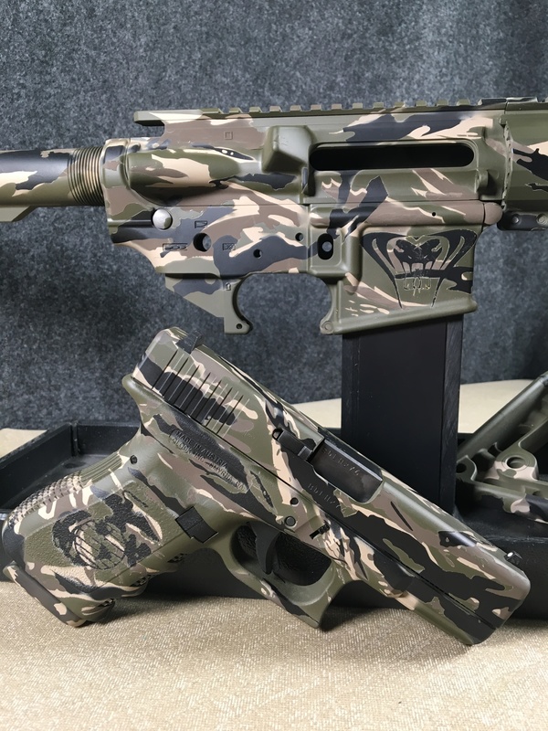 AR-15 Rifle in a Cerakote Tiger Stripe Camo Finish by WEB USER | Cerakote