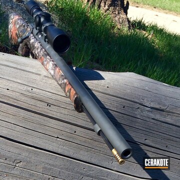 Cerakoted Bolt Action Rifle Coated In H-234 Sniper Grey And E-110 Midnight