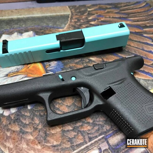 Cerakoted: 9mm,Robin's Egg Blue H-175,Glock,Glock 43
