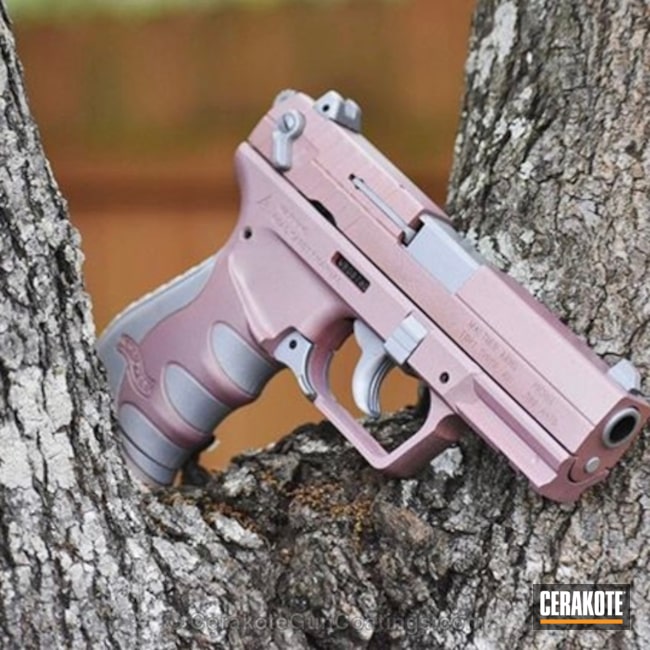 Cerakoted: Walther,Pink,Rose Gold,Crushed Silver H-255,Pistol