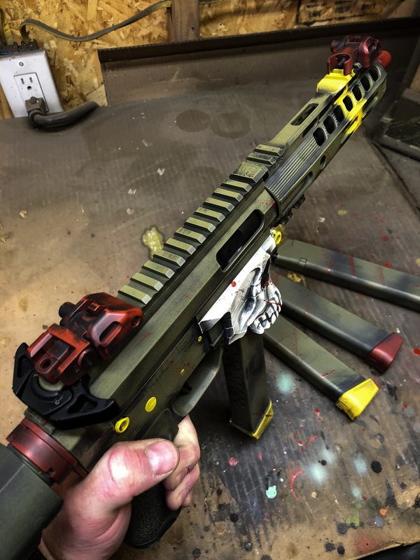 Splatter Painted Rifles Custom Rifle Build in a Distressed / Blood Splatter Finish by WEB USER ...