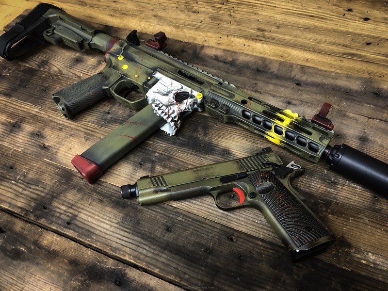 Splatter Painted Rifles Custom Rifle Build in a Distressed / Blood Splatter Finish by WEB USER ...