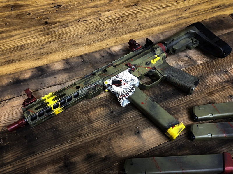 Splatter Painted Rifles Custom Rifle Build in a Distressed / Blood Splatter Finish by WEB USER ...