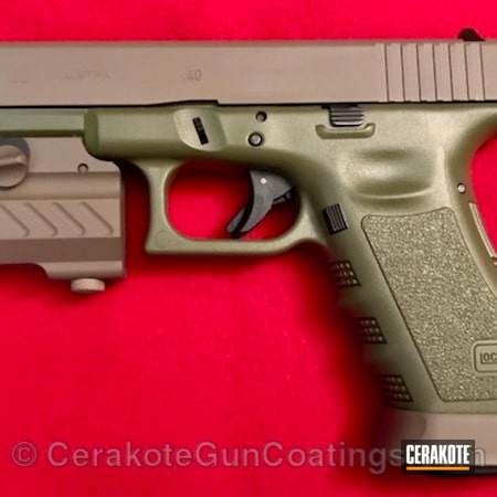 Powder Coating: Glock,Pistol,Noveske Bazooka Green H-189,Coyote Tan H-235