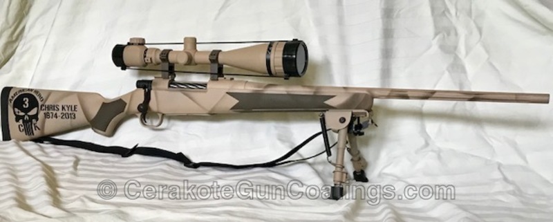 Customized Desert Rifle Bolt Action rifle in a Custom Desert Camo Finish by WEB USER | Cerakote
