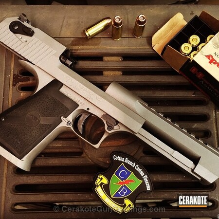 Powder Coating: Graphite Black H-146,Pistol,50ae,Desert Eagle,Gun Metal Grey H-219