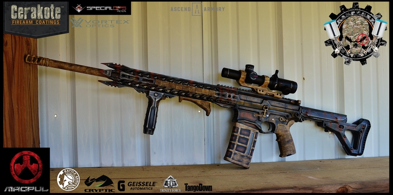 Valor Riflewerks Custom Tactical Rifle in a Cerakote Woodgrain Finish by WEB USER | Cerakote