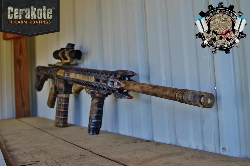 Custom Epoxy Rifle Custom Tactical Rifle in a Cerakote Woodgrain Finish by WEB USER | Cerakote