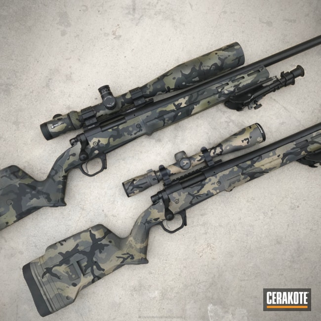 Cerakoted: Bolt Action Rifle,6.5 Creedmoor,Sniper Grey H-234,MultiCam,Scope,Graphite Black H-146,Desert Sand H-199,Camo,Noveske Bazooka Green H-189,Matching Set,Remington 700,Magpul Hunter
