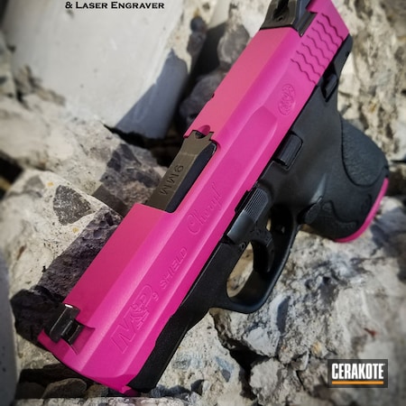 Powder Coating: Laser Engrave,Smith & Wesson M&P,Smith & Wesson,Two Tone,SIG™ PINK H-224,Pistol