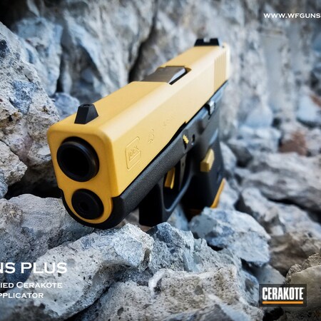 Powder Coating: Glock 43,Glock,Two Tone,Pistol,Gold H-122