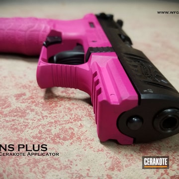 Cerakoted Walther P22 Frame Coated In Cerakote H-224 Sig Pink