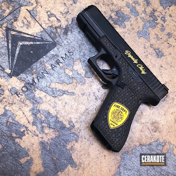 Cerakoted Glock 17 Handgun With H-122 Gold Accents