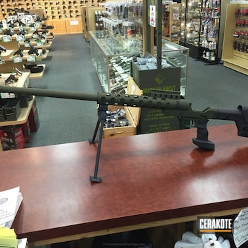 Cerakoted 50 Bmg Rifle Coated In Magpul Stealth Grey And Magpul O.d. Green