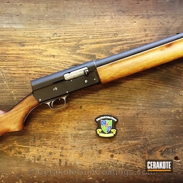 Cerakoted Remington Shotgun In H-146 Graphite Black And H-219 Gun Metal Grey