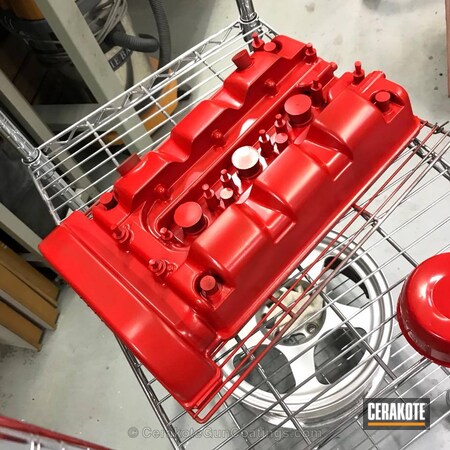 Powder Coating: Automotive,C-Series,STOPLIGHT RED C-143,More Than Guns,Engine Cover