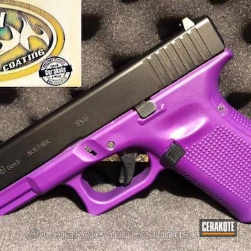 Cerakoted Glock Frame Coated In Cerakote H-217 Bright Purple
