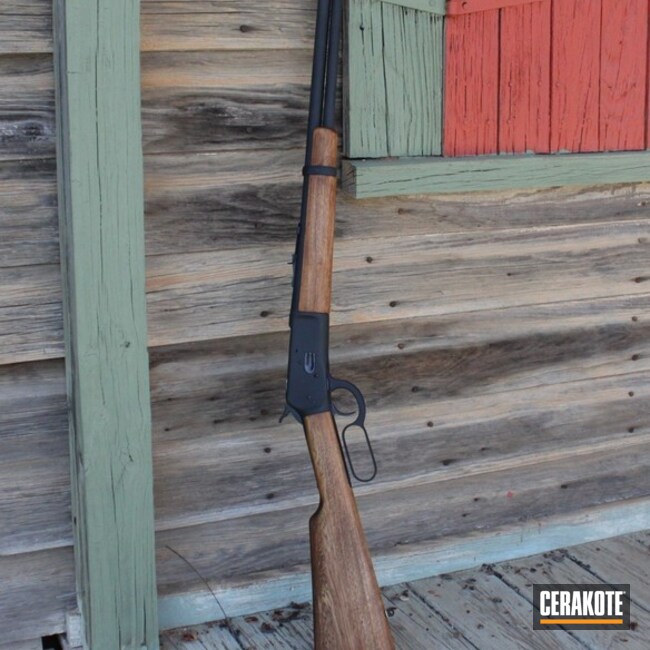 Cerakoted Rossi R92 Lever Action Rifle Coated In H-238 Midnight Blue