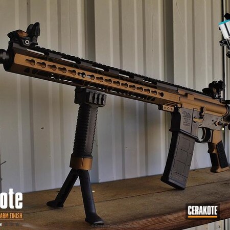 Powder Coating: Graphite Black H-146,Two Tone,Anderson Mfg.,Tactical Rifle,Burnt Bronze H-148