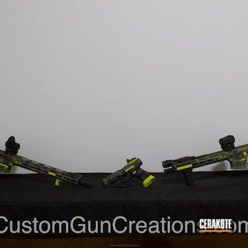 Cerakoted Matching Rifle And Handgun In H-146 Graphite Black And H-214 Smith & Wesson Grey