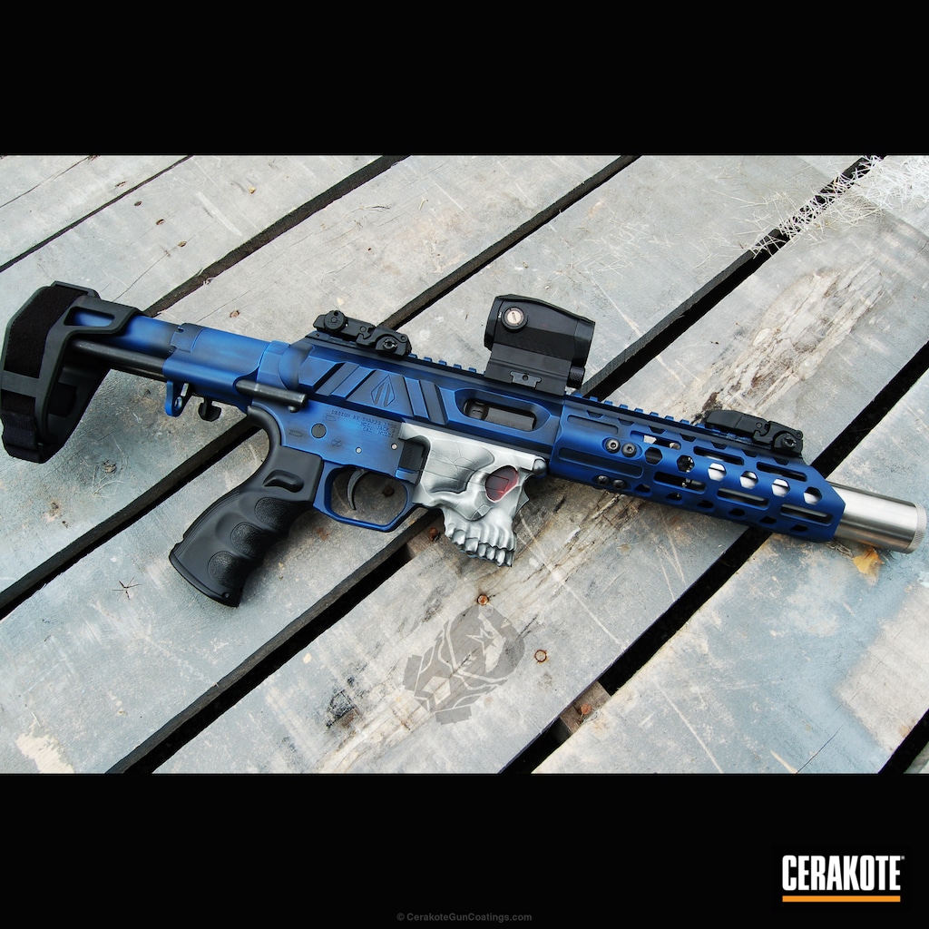 Custom Sbr Build In A Custom Blue Black White Cerakote Finish By Jeremy Paynter Cerakote