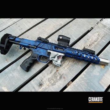 Cerakoted Custom Sbr Build In A Custom Blue/black/white Cerakote Finish