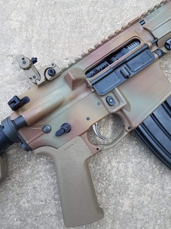 AR-15 in a Cerakote Rhodesian Brush Camo Finish by WEB USER | Cerakote