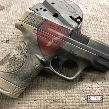 Cerakoted Smith & Wesson M&p Handgun In A Usmc Themed Finish