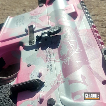 Cerakoted Ar-15 Coated In A Pink Camouflage Pattern