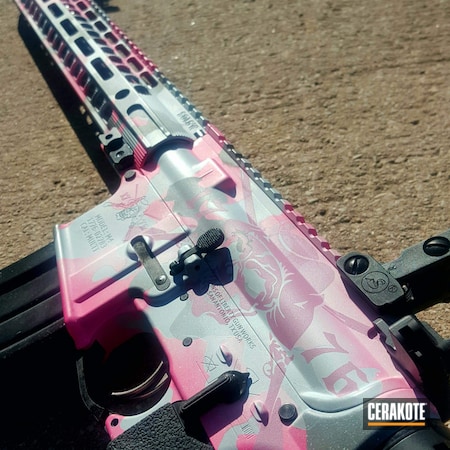 Powder Coating: Bazooka Pink H-244,SOLGW,Modern Sporting Rifle,BATTLESHIP GREY H-213,AR-15,Pink Camo,Rifle,pink camouflage,SOLGW Anniversary Set,Snow White H-136,Sons of Liberty Gun Works,Camo,Tactical Rifle