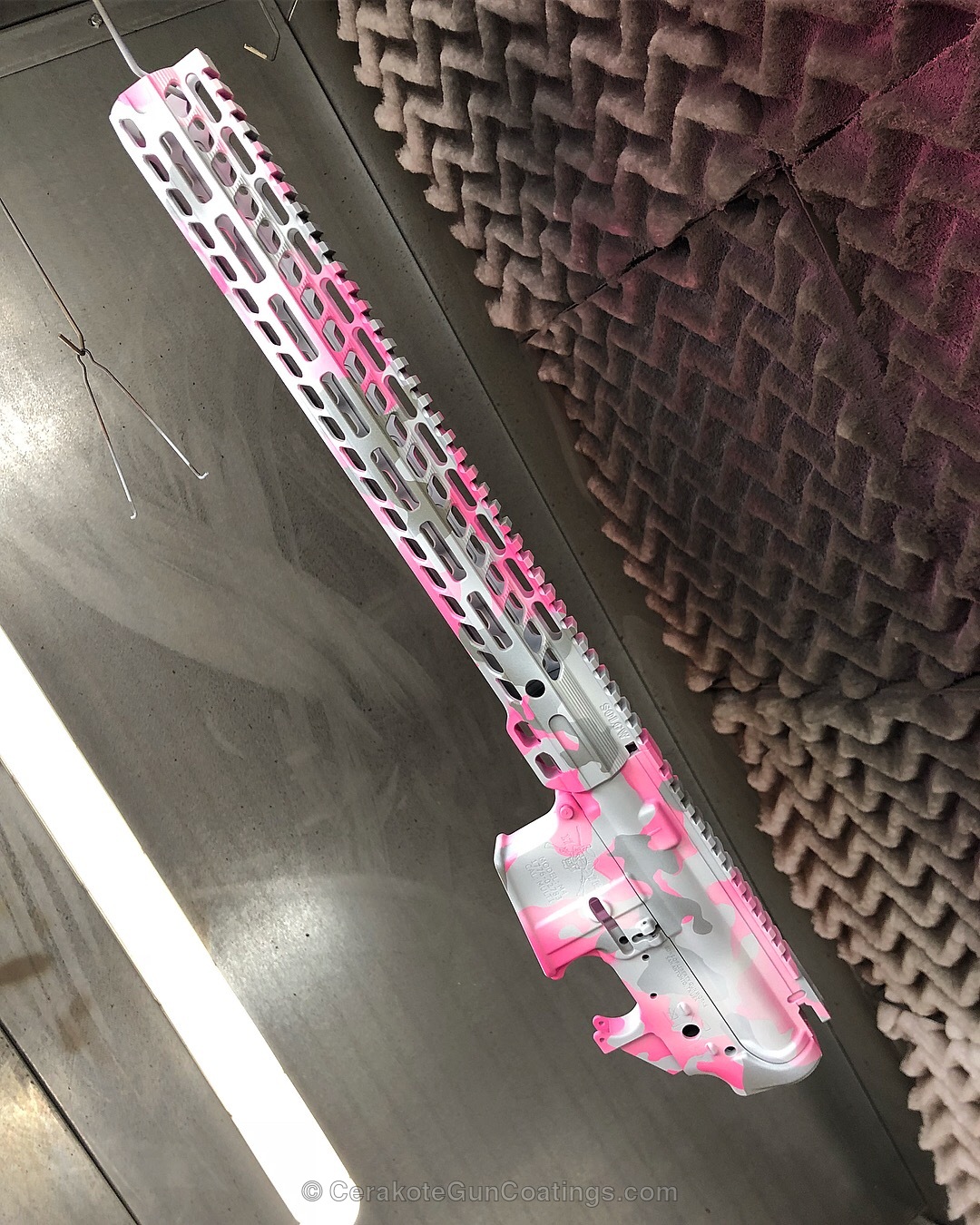 AR-15 coated in a Pink Camouflage Pattern by WEB USER | Cerakote
