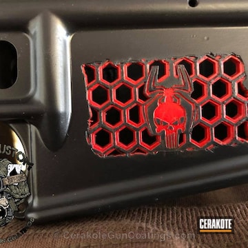 Cerakoted Ar Lower And Handguard In Graphite Black And Smith & Wesson Red