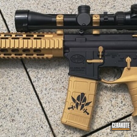 Powder Coating: Two Tone,Gold H-122,Tactical Rifle,AR-15,Mossberg
