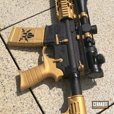 Powder Coating: Two Tone,Gold H-122,Tactical Rifle,AR-15,Mossberg