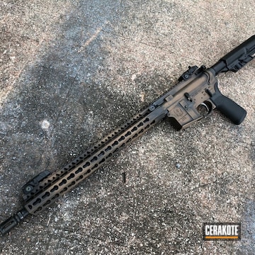 Cerakoted Tactical Rifle In H-146 Graphite Black, H-148 Burnt Bronze And H-167 Usmc Red