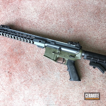 Cerakoted Colt Ar-15 Done In H-234 Sniper Grey And H-240 Mil Spec O.d. Green