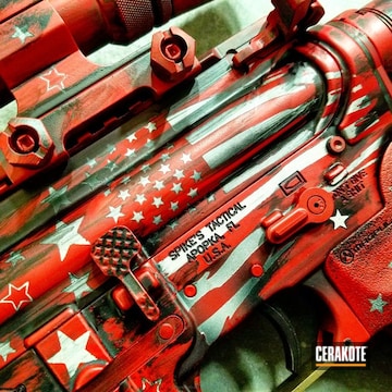 Cerakoted Ar-15 Rifle In A Custom Stars & Stripes Cerakote Theme