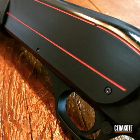 Powder Coating: Graphite Black H-146,Shotgun,Color Fill,FIREHOUSE RED H-216