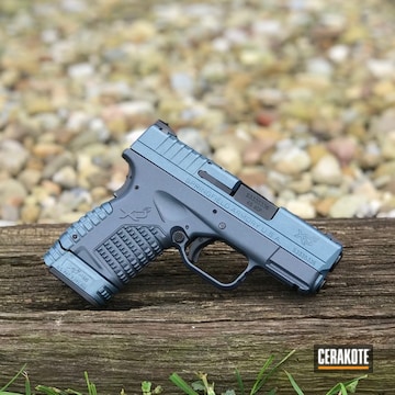 Cerakoted Springfield Xds-45 Handgun In H-158 Blue Titanium And H-295 Cobalt Kinetics