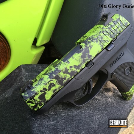 Powder Coating: Hydrographics,Ruger LC9S,Zombie Green H-168,Zombie,Ruger
