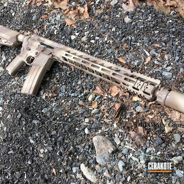 Cerakoted Desert Camo Ar-15 With H-199 Desert Sand And H-212 Federal Brown